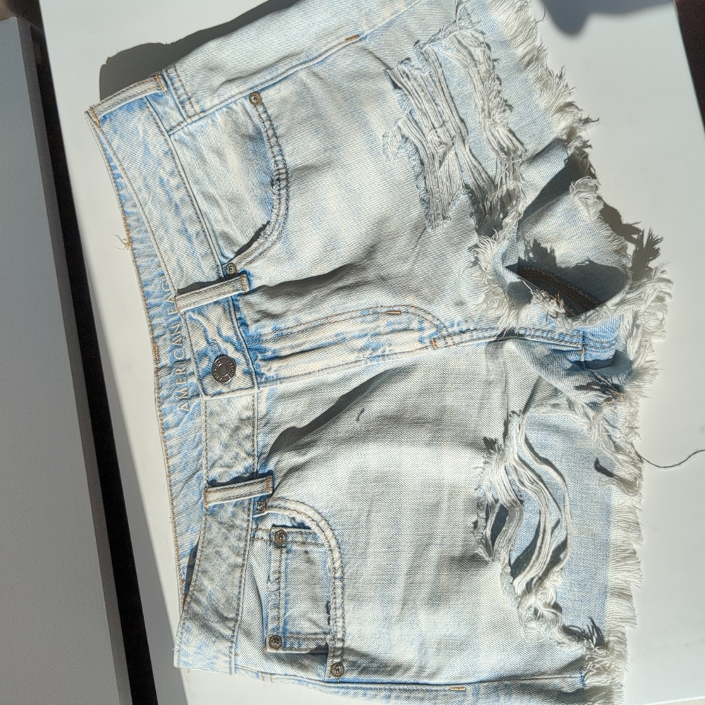 Denim Destroyed Shorts